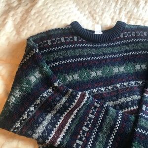 Vtg 90s tribal pattern cotton sweater